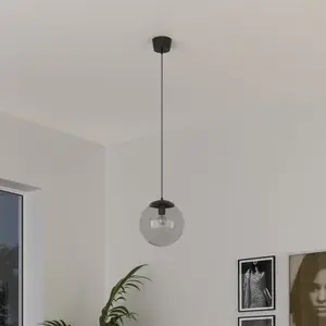 GoodHome Dacite Ball Matt Black Pendant ceiling light, (Dia)280mm