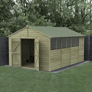 Beckwood 10x15 Apex Shed - 6 Windows - Double Door