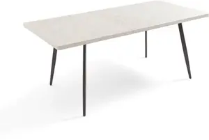 Dunelm Zuri 6 Seater Rectangular Extendable Dining Table, Concrete Effect, Industrial, Grey