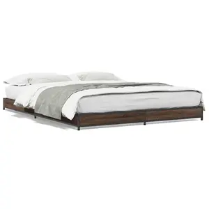 Berkfield Bed Frame without Mattress Brown Oak 140x190 cm