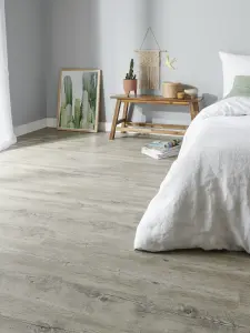 GoodHome Baila Distressed grey-brown oak Textured Wood effect Textured Click vinyl Click flooring, 2.2m²