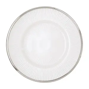 Maison by Premier Ida 21cm Embossed White Glass Side Plate