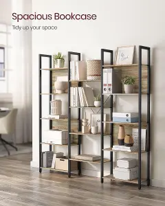 VASAGLE Bookcase, Bookshelf with 14 Shelves, Metal Frame, Shelf Unit for Living Room, Home Office