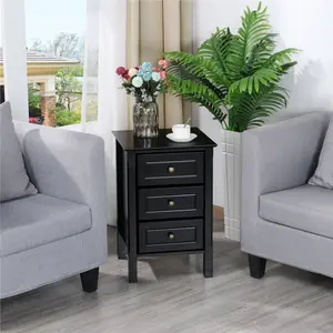 3 - Drawer End Table (Set of 2) Black