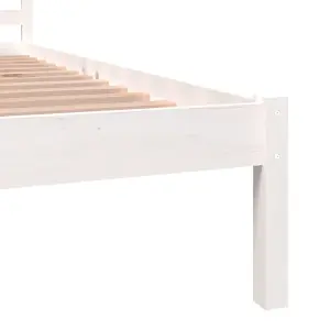 Berkfield Bed Frame Solid Wood Pine 90x190 cm White Single