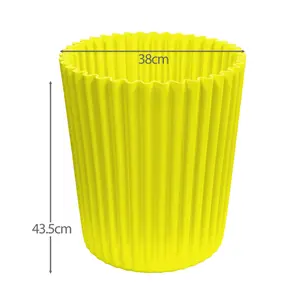 simpa 2PC XL Yellow Wave Plastic Planters.