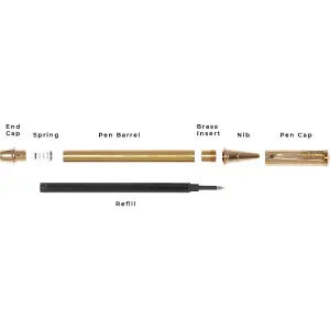 Scribe Rollerball Pen Kit - Gold