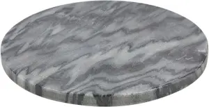 URBNLIVING Height 24cm Round Black Marble Serving Display Cheese Boards Charcuterie Platters