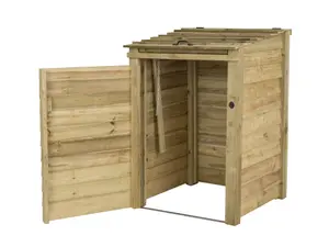 Wooden Wheelie Bin Store (Single, Light green (Natural)