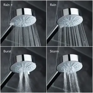 Mira Beat Chrome effect Single-spray pattern Shower head, 310mm