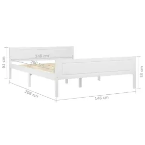 Berkfield Bed Frame Solid Pinewood White 140x200 cm