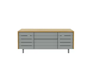 Venice TV-Stand with 2 Doors & 2 Drawers Grey/Oak