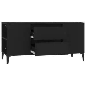 Berkfield TV Cabinet Black 102x44.5x50 cm Engineered Wood