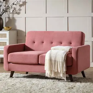 Clarence 2-Seater Sofa In Blush Pink Velvet - Daals - Sofas