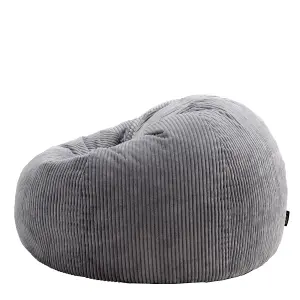 icon Kingston Classic Corduroy Bean Bag Charcoal Grey Bean Bag Chair