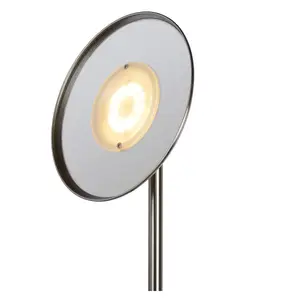 Lucide Zenith Modern Floor Reading Lamp - LED Dim. - 3000K - Satin Chrome