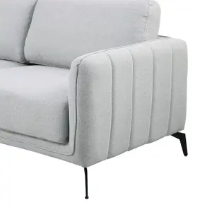 Oslo Modern Scandi Style Fabric Living Room 2+3 Seater Sofa Set (Light Grey)