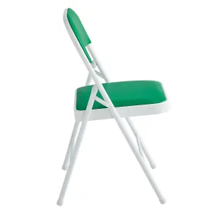 Mcc Direct Single Folding Dining Chair Metal Frame Padded Seats Green