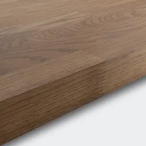 GoodHome 40mm Matt Stained Dark wood effect Solid oak Square edge Kitchen Island worktop, (L)1800mm