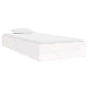 Berkfield Bed Frame White Solid Wood 90x190 cm Single