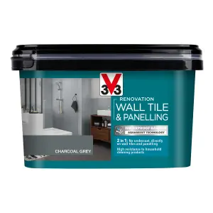 V33 Renovation Charcoal Grey Satinwood Wall tile & panelling paint, 2L