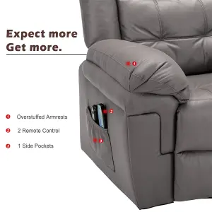 Power Lift Recliner,Lift Chairs Recliners for Elderly, Electric Massage Heating Chair for Seniors Living Room Armchair-Tech cloth