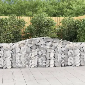 Berkfield Arched Gabion Basket 400x30x80/100 cm Galvanised Iron