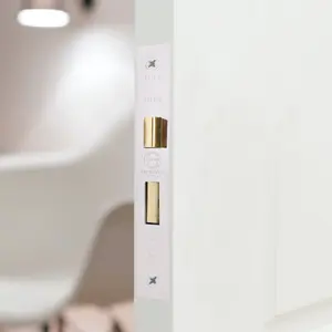 EAI Bathroom Lock 80mm / 57mm Backset SATIN for Internal Wooden Bathrooms Accepts 5mm Square Spindle CE UKCA & Fire Door Approved