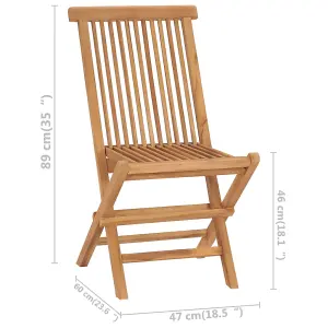 Berkfield Folding Garden Chairs 2 pcs Solid Teak Wood