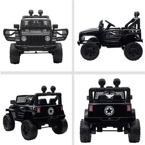 Kids Black Electric Off-Road Ride On Car Toy Truck Truck Off-Road Toy Black - HOMCOM