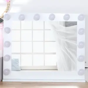 Hollywood Makeup Mirror with 14 Dimmable LED Bulbs for Bedroom 80x 65cm