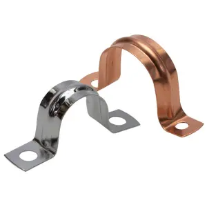 Talon Copper Metal Pipe clip (Dia)22mm, Pack of 8