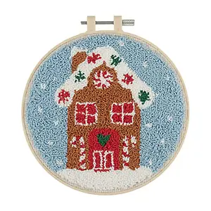 Punch Needle Kit: Floss and Hoop: Christmas: Gingerbread House