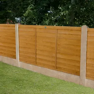 Forest Garden Traditional Overlap Dip treated 4ft Wooden Fence panel (W)1.83m (H)1.21m