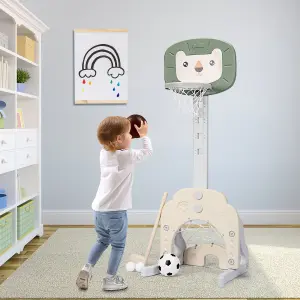 Costway 3-in-1 Basketball Hoop Set Stand Toddler Basketball Hoop w/ 5 Adjustable Height