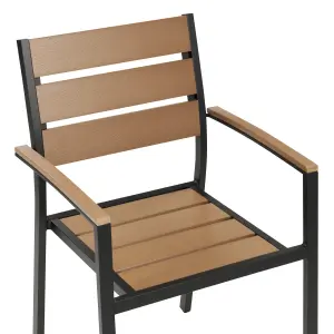 Set of 6 Garden Chairs VERNIO Light Wood-Black