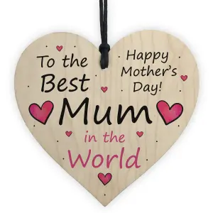 Mothers Day Gift Wooden Heart Mum Plaque Gift For Mum Mummy From Daughter Son