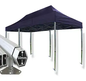 3m x 6m Extreme 50 Instant Shelter Pop Up Gazebos Frame & Canopy - Navy Blue