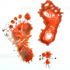 4Pcs Bloody Footprint Halloween Stickers - Scary House Wall Window Decor