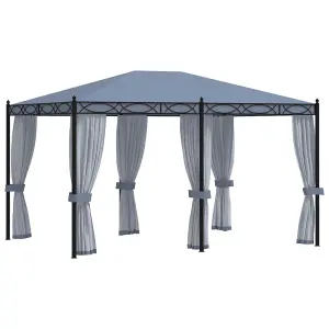 Berkfield Gazebo with Mesh Screens 3x4 m Anthracite Steel