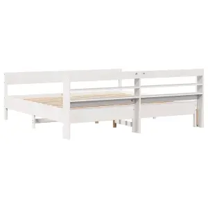 Berkfield Bed Frame without Mattress White 200x200 cm Solid Wood Pine