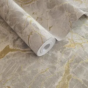 Holden Decor Portoro Marble Grey Gold Wallpaper Metallic Paste The Wall