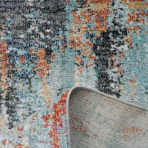 Soft Abstract Distressed Multicloured Fireside Living Area Rug 60cm x240cm