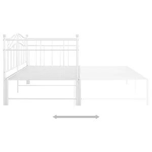 Berkfield Pull-out Sofa Bed Frame White Metal 90x200 cm