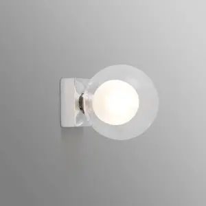 Luminosa Perla Bathroom Chrome Globe Wall Light 1x g9 IP44