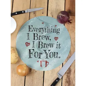 Grindstore Everything I Brew, I Brew It For You Gl Chopping Board Mint/Black/Red (One Size)