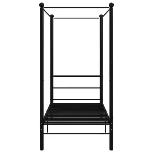 Berkfield Canopy Bed Frame Black Metal 90x200 cm