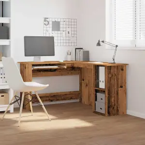 Berkfield Corner Desk Old Wood 120x140x75 cm Engineered Wood