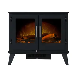 Acantha Adana Electric Stove in Charcoal Grey