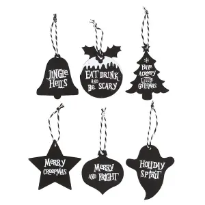 Something Different Creepy Hanging Sign Set (Pack of 36) Black (One Size)